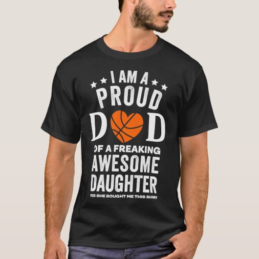Proud Papa Shirt Basketball von Daughter Pullover (Vorderseite)