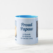 Proud PAPAW New Baby Blue 2 Foto Tasse (Zentrum)