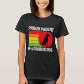 Proud Parent Of A Dramatic Dog Silhouette Retro De T-Shirt (Vorderseite)