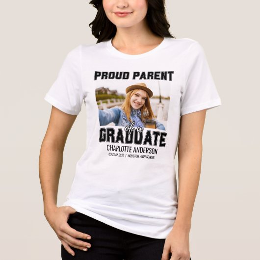 Proud Parent Of A Graduate Graduation Tri-Blend Shirt (Vorderseite)