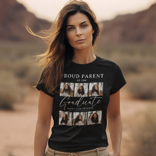 Proud Parent 'Script' Graduate 6 Foto Collage T-Shirt