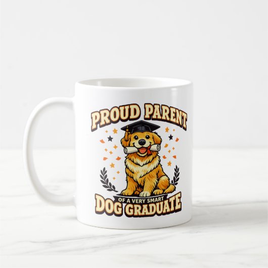 Proud Parent Smart Dog Graduate Funny Dog Mug Kaffeetasse (Links)