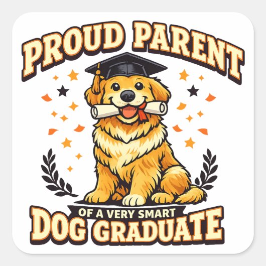 Proud Parent Smart Dog Graduate Funny Sticker (Vorderseite)