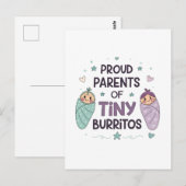 Proud Parents of Tiny Burritos Art Postkarte (Vorne/Hinten)