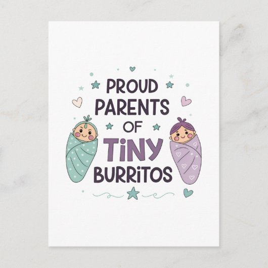Proud Parents of Tiny Burritos Art Postkarte (Vorderseite)