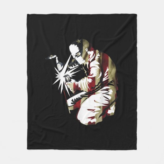 Proud Patriotic American Welder GIft Fleecedecke (Vorderseite)