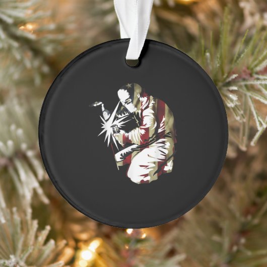 Proud Patriotic American Welder GIft Ornament (Baum)