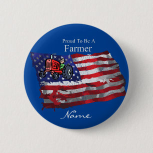 Proud Patriotic Bauer Flag Thunder_Cove Button
