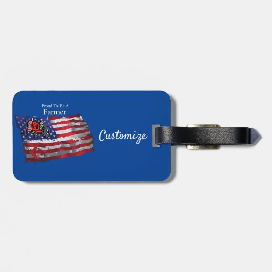Proud Patriotic Bauer Flag Thunder_Cove Gepäckanhänger (Rückseite horizontal)
