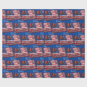 Proud Patriotic Bauer Flag Thunder_Cove Geschenkpapier