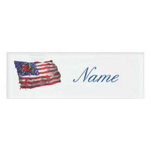 Proud Patriotic Bauer Flag Thunder_Cove Namenschild
