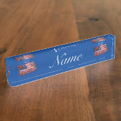Proud Patriotic Bauer Flag Thunder_Cove Namensplakette (Seite)