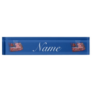 Proud Patriotic Bauer Flag Thunder_Cove Namensplakette
