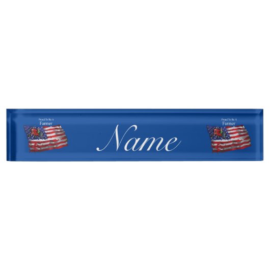 Proud Patriotic Bauer Flag Thunder_Cove Namensplakette (Vorderseite)
