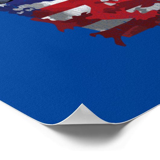 Proud Patriotic Bauer Flag Thunder_Cove Poster (Ecke)