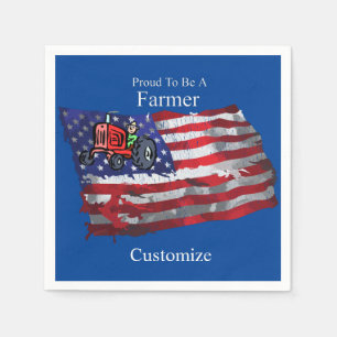 Proud Patriotic Bauer Flag Thunder_Cove Serviette