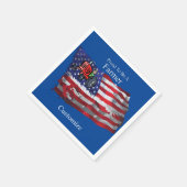 Proud Patriotic Bauer Flag Thunder_Cove Serviette (Ecke)