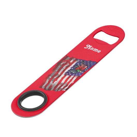 Proud Patriotic Bauer Flag Thunder_Cove Speed Flaschenöffner (Rückseite Schrägansicht)