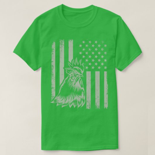 Proud Patriotic Chicken Rooster Bauer Lover Ameri T-Shirt (Design vorne)