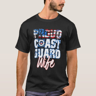 Proud Patriotic Usa Coast Guard Ehefrau Usa Flag W T-Shirt