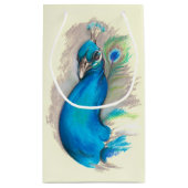 Proud Peacock Elegant Kleine Geschenktüte (Rückseite)