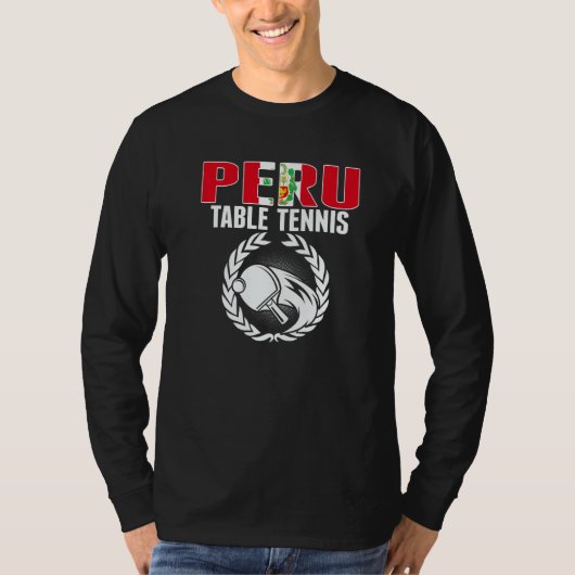 Proud Peru Table Tennis Peruvian Ping Pong Suppor T-Shirt (Vorderseite)