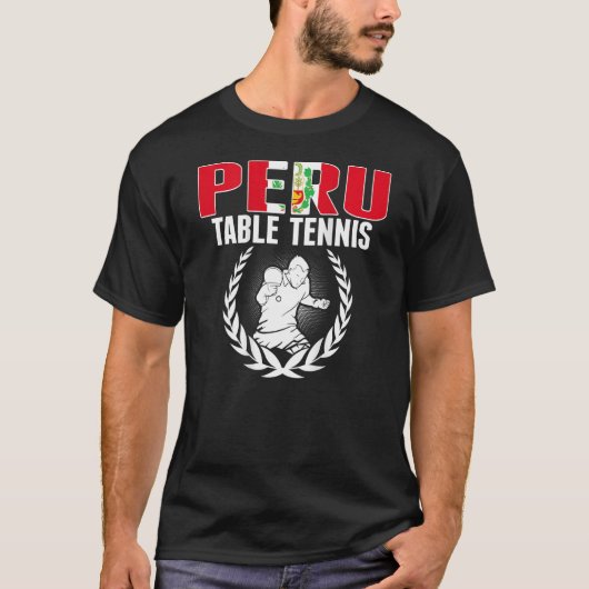 Proud Peru Table Tennis Peruvian Ping Pong Suppor T-Shirt (Vorderseite)