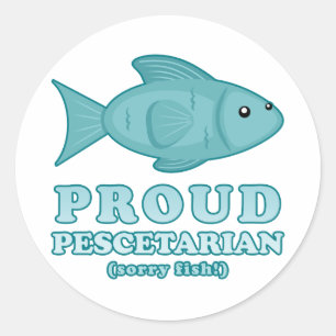 Proud Pescetarian Runder Aufkleber