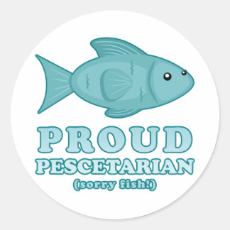 Proud Pescetarian Runder Aufkleber