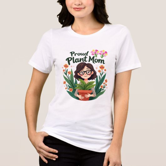 Proud-Pflanze-Mama Tri-Blend Shirt (Vorderseite)