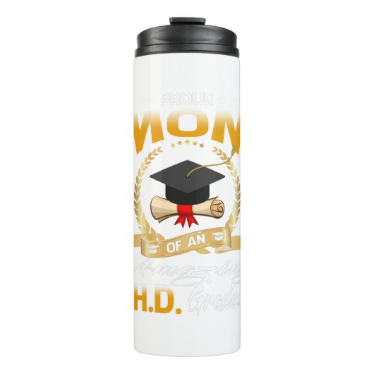 Proud PHD Graduate Mama Thermosbecher (Vorderseite)