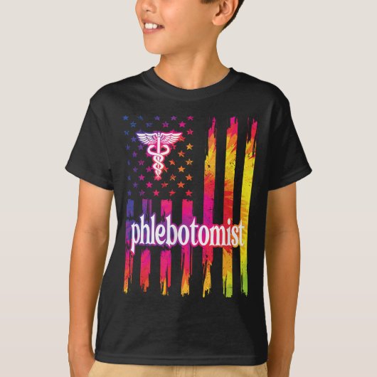 Proud Phlebotomist US Flag Phlebotomie T-Shirt (Vorderseite)