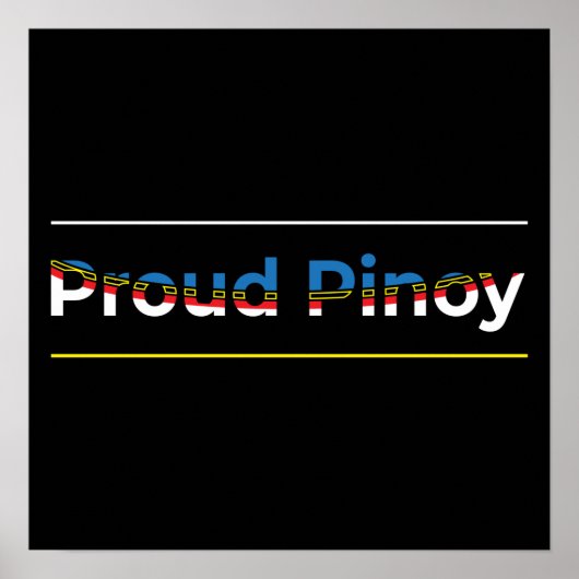 Proud Pinoy - Filipino Flag Abstrakt Geometric Poster (Vorne)