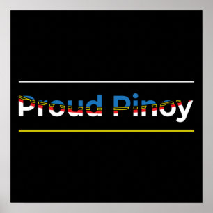 Proud Pinoy - Filipino Flag Word Art Letting Poster