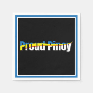 Proud Pinoy - philippinische Flagge Tagalog Serviette