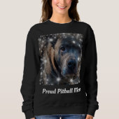 Proud Pitbull Dog Mama Black Sweatshirt (Vorderseite)