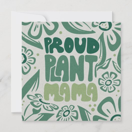 Proud Plant Mama – Bold Plant Lover Flat Card (Vorderseite)