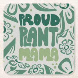 Proud Plant Mama – Bold Plant Lover Rechteckiger Pappuntersetzer