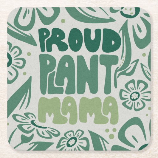 Proud Plant Mama – Bold Plant Lover Rechteckiger Pappuntersetzer (Vorderseite)