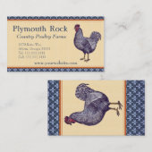 Proud Plymouth Rock Roster Poultry Farm Visitenkarte (Vorne/Hinten)