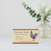 Proud Plymouth Rock Roster Poultry Farm Visitenkarte (Stehend Vorderseite)