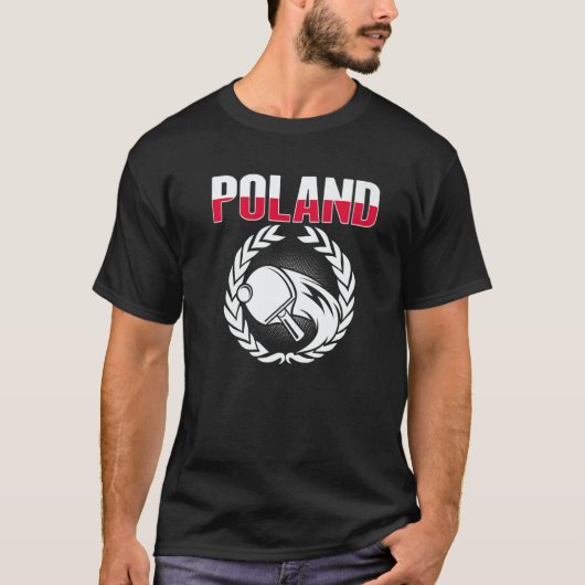 Proud Poland Table Tennis Polish Ping Pong Suppor T-Shirt (Vorderseite)