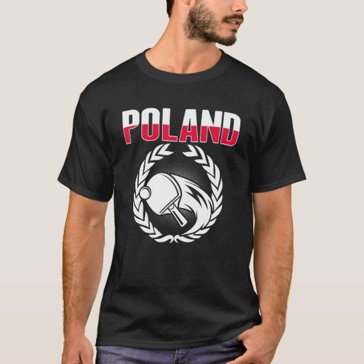 Proud Poland Table Tennis  Polish Ping Pong Suppor T-Shirt (Vorderseite)