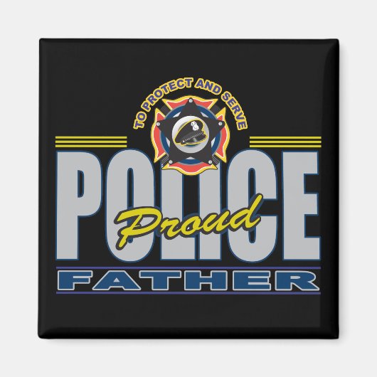 Proud Police Father Magnet (Vorne)