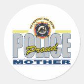 Proud Police Mother Runder Aufkleber (Vorderseite)