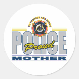 Proud Police Mother Runder Aufkleber
