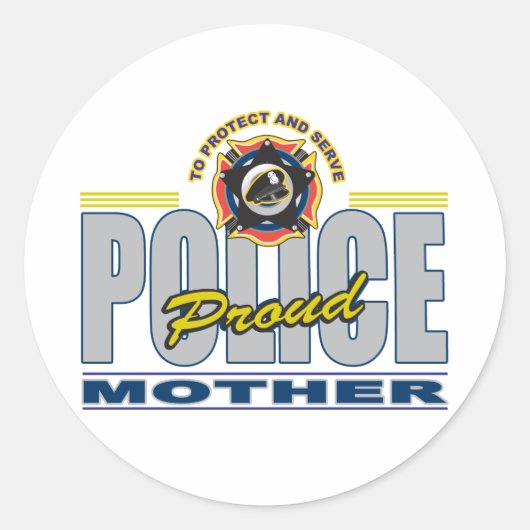 Proud Police Mother Runder Aufkleber (Vorderseite)