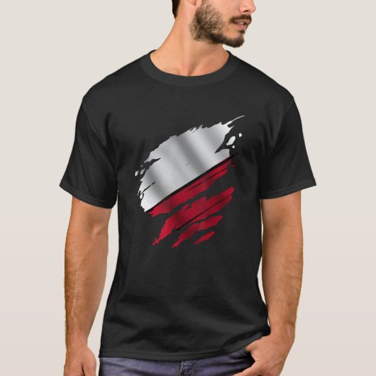Proud Polish Ripped Poland Flag T-Shirt (Vorderseite)