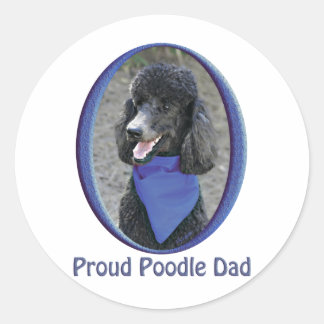 Proud Poodle Vater Runder Aufkleber