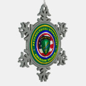 Proud Psychological Operations Veteran Schneeflocken Zinn-Ornament (Links)